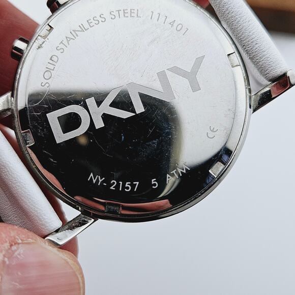 DKNY Whiteout White Watch NY-2157 Neds Battery